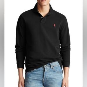 Polo Ralph Lauren long sleeve polo top black classic fit mesh